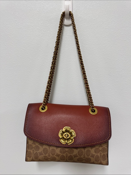 Coach Handbags - Coach Signature Parker 30585 Rust/Brown/Gold Shoulder Bag